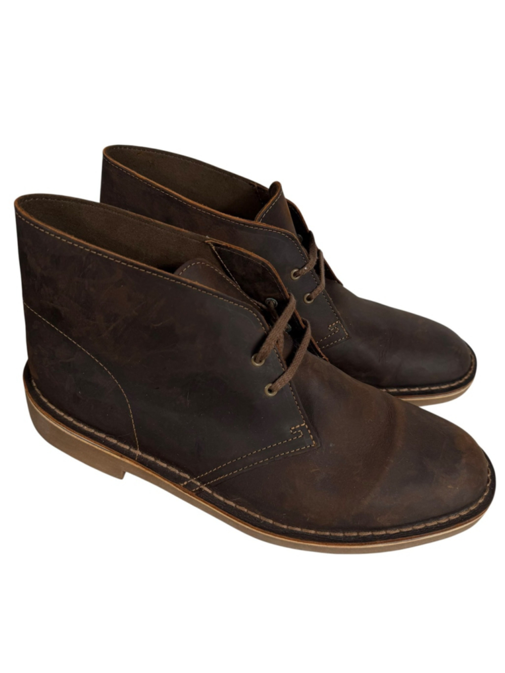 Clarks Bushacre 2 26082286 Chukka Boots Mens 11M Beeswax Grain Leather Round Toe